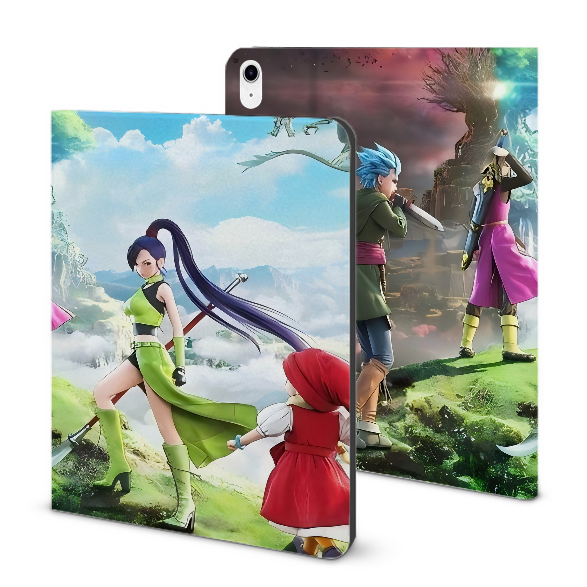 （画像用） ドラゴンクエスト Doragon Kuesuto Dragon Quest IPad ケース ブック型 PUレザー TPU 耐衝撃 軽量 薄型 ペン収納なし 全面保護 IPad 各モデル対応